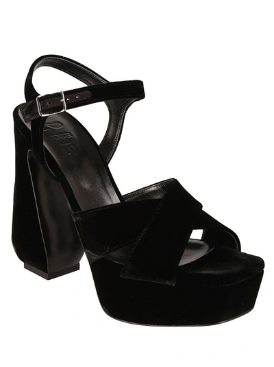 Shop Si Rossi Black Calf Leather Sandals