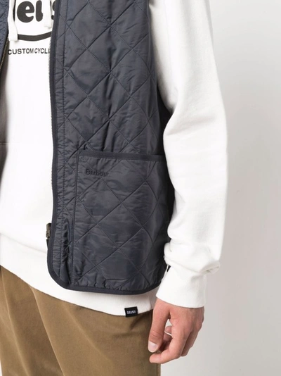 Shop Barbour Quilted Pouch-pocket Gilet In Black