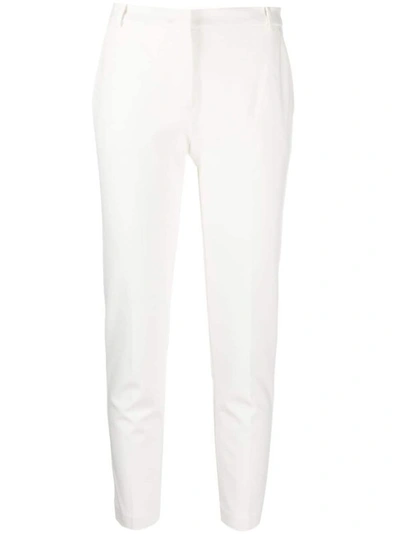 Shop Pinko Optical White Slim-fit Tailored Trousers In Red