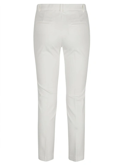 Shop Pinko Optical White Slim-fit Tailored Trousers In Red