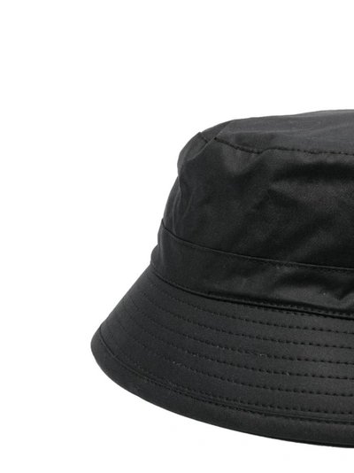 Shop Barbour Black Logo-patch Bucket Hat