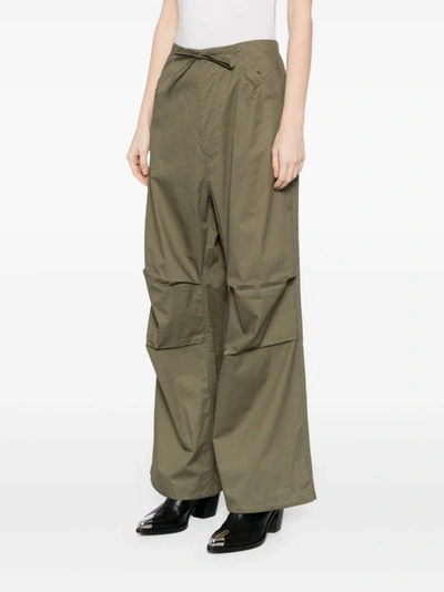Shop Darkpark Khaki Cotton Dart Trousers In Green