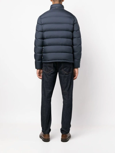 Shop Herno Hooded Down Jacket In Grey