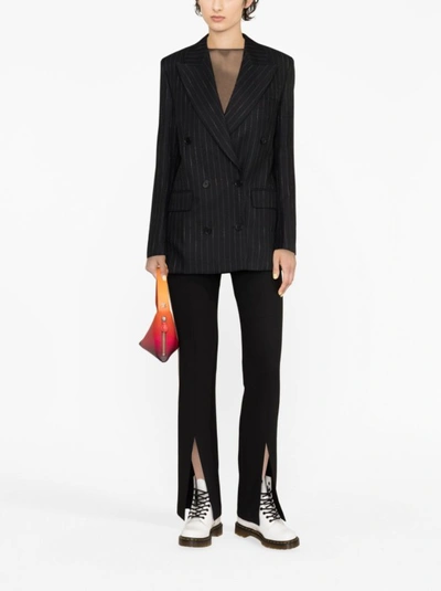 Shop Msgm Double-breasted Blazer In Black