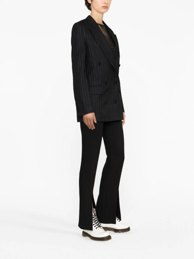 Shop Msgm Double-breasted Blazer In Black