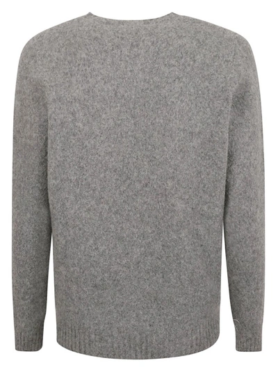 Shop Drumohr Crew Neck Brushed Sweater In Grey