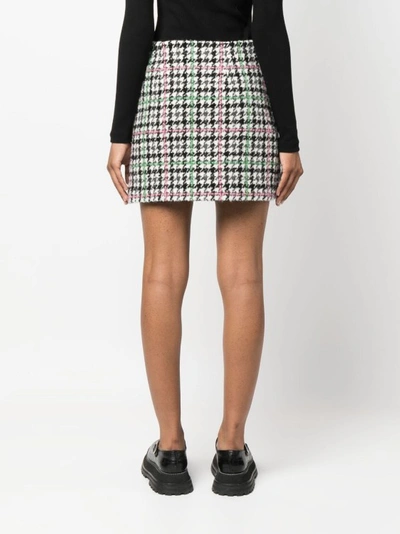 Shop Msgm Plaid-check Mini Skirt In Grey