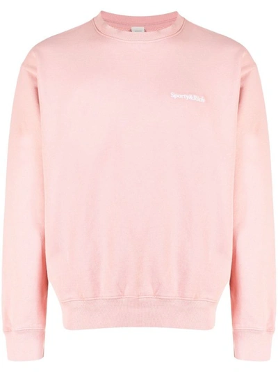 Shop Sporty And Rich Blush Pink Cotton Sweatshirt In Neutrals