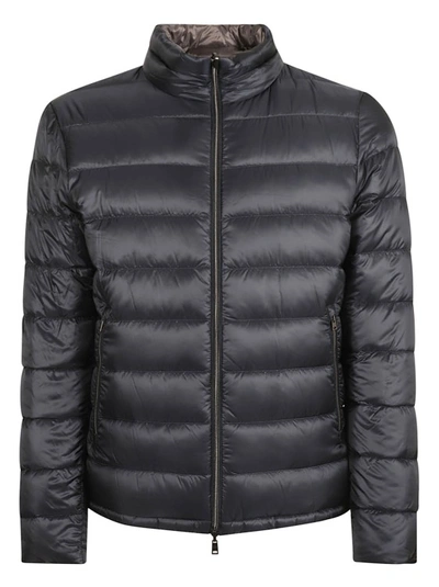 Shop Herno Feather Down Reversible Jacket In Black