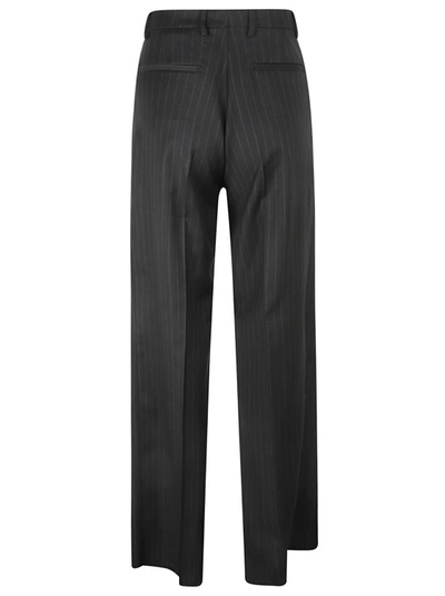 Shop Tagliatore Pinstripe Flared Trousers In Black