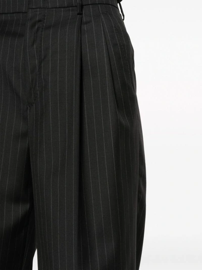 Shop Tagliatore Pinstripe Flared Trousers In Black
