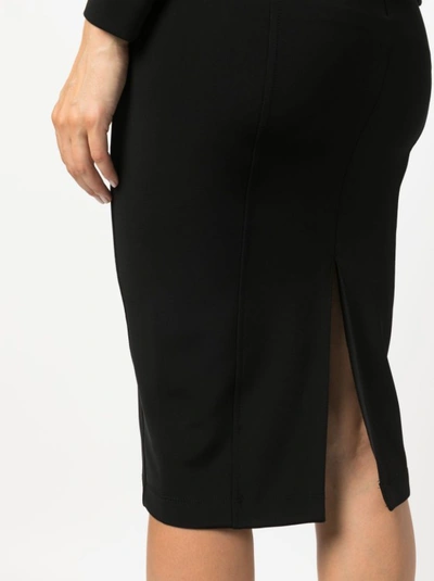 Shop Pinko Black Rear Slit Midi Skirt