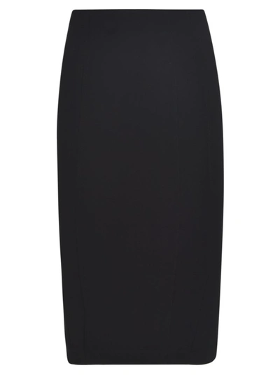 Shop Pinko Black Rear Slit Midi Skirt