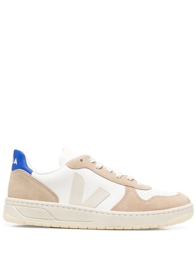 Shop Veja V-10 Chromefree Low-lop Sneakers In Neutrals