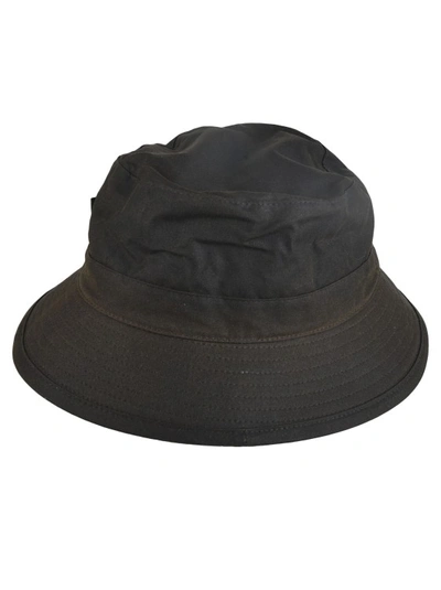 Shop Barbour Olive Green Cotton Bucket Hat
