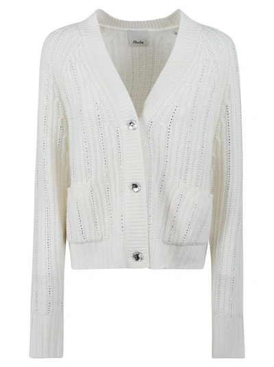 Shop Allude Rhinestone-embellished Cardigan In White
