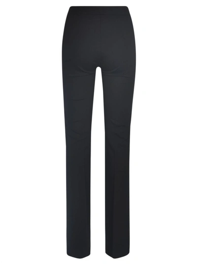 Shop Pinko Black High-waisted Flared Crepe Trousers