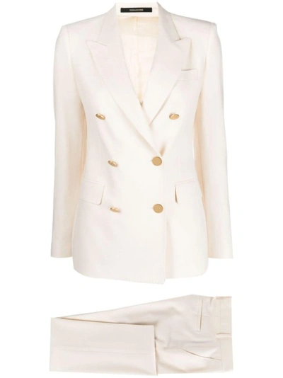 Shop Tagliatore Tailored Suit In White