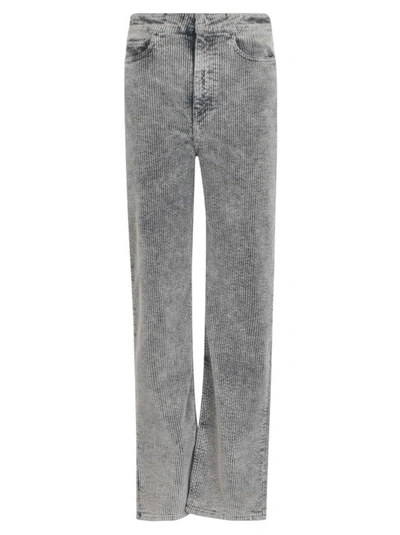 Shop Rev Black/grey The Owen Wide-leg Corduroy Cotton Trousers