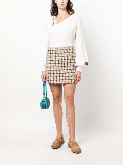 Shop Msgm Plaid-check Mini Skirt In Multicolor