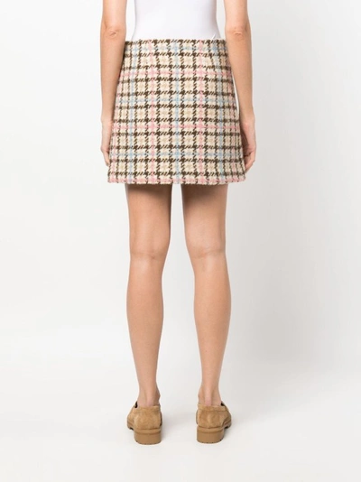 Shop Msgm Plaid-check Mini Skirt In Multicolor