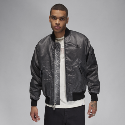 Shop Jordan Men's  Essentials Washed Renegade Jacket In Black