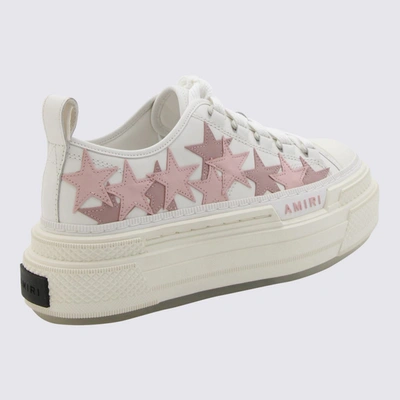 Shop Amiri White And Pink Leather Sneakers