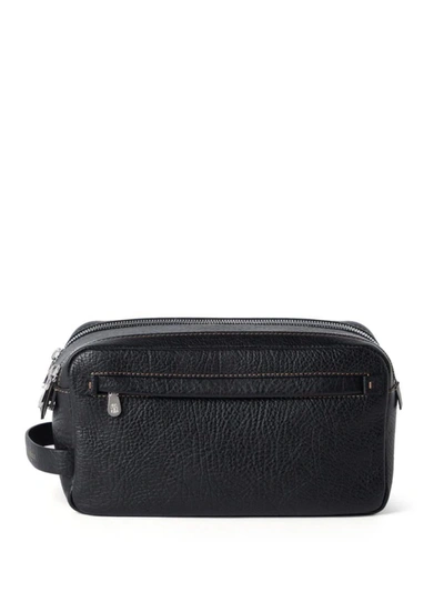 Shop Brunello Cucinelli Leather Beauty Case Bags In Black