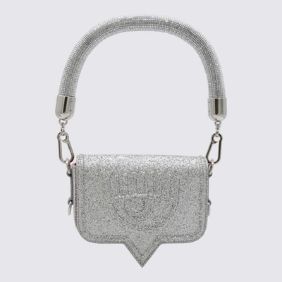 Shop Chiara Ferragni Silver Glittery Shoulder Bag