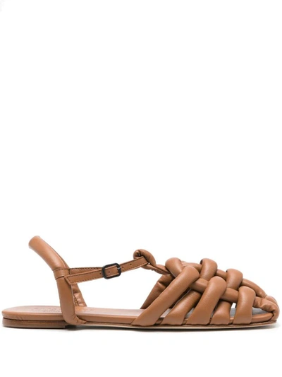 Shop Hereu Cabersa Flat Sandals Shoes In Brown