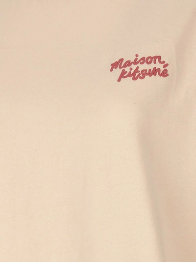 Shop Maison Kitsuné ' Handwriting' T-shirt In Pink