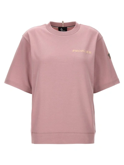 Shop Moncler Grenoble Logo Print T-shirt In Pink