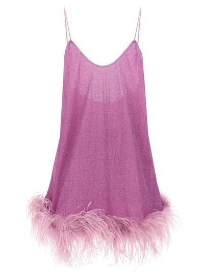 Shop Oseree Oséree 'lumiere Plumage' Short Dress In Purple
