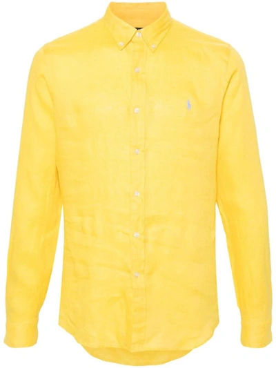 Shop Polo Ralph Lauren Slim Fit Sport Shirt Clothing In Yellow & Orange