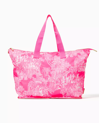 Shop Lilly Pulitzer Getaway Packable Tote In Roxie Pink Pb Anniversary Toile