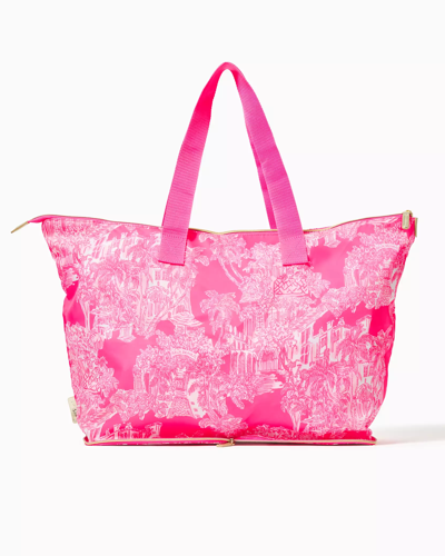 Lilly Pulitzer Getaway Packable Tote In Roxie Pink Pb Anniversary Toile