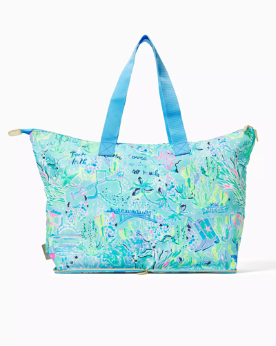 Shop Lilly Pulitzer Getaway Packable Tote In Bayside Blue Lilly Loves Texas