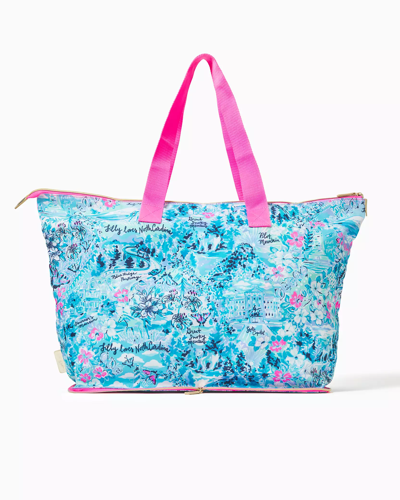 Shop Lilly Pulitzer Getaway Packable Tote In Blue Peri Lilly Loves North Carolina