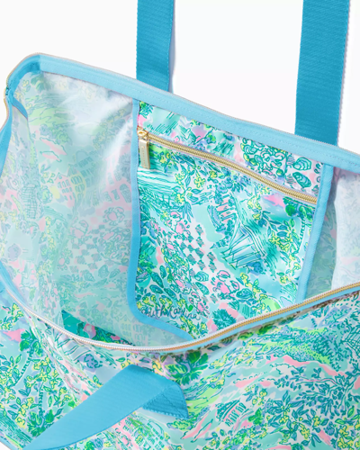 Shop Lilly Pulitzer Getaway Packable Tote In Surf Blue Lilly Loves South Carolina