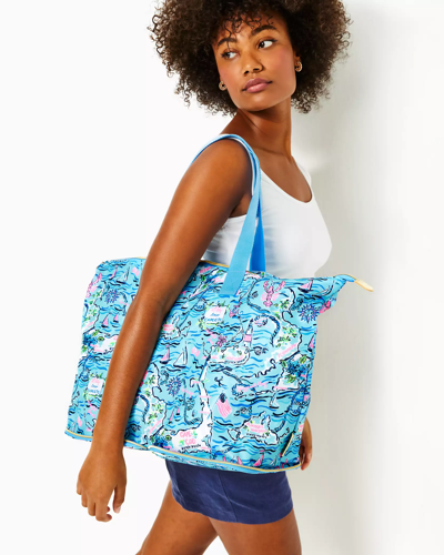 Shop Lilly Pulitzer Getaway Packable Tote In Bali Blue Lilly Loves Cape Cod