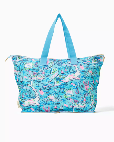 Shop Lilly Pulitzer Getaway Packable Tote In Bali Blue Lilly Loves Cape Cod