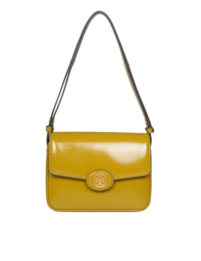 Shop Tory Burch Robinson Leather Bag In Gold