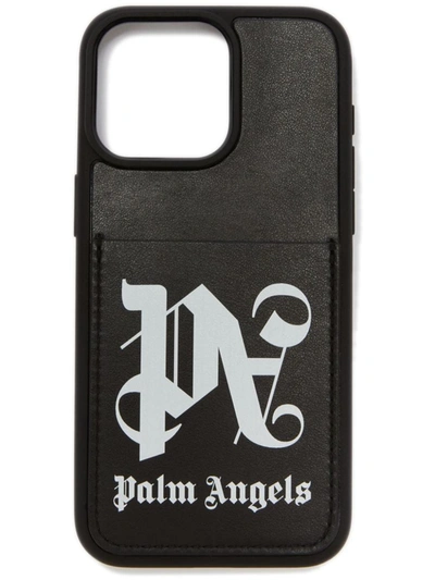Shop Palm Angels Monogram Iphone 15 Pro Max Case In Black Off White