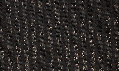 Ming Wang Sheer Sleeve Shimmer Knit Tunic In Black/gold