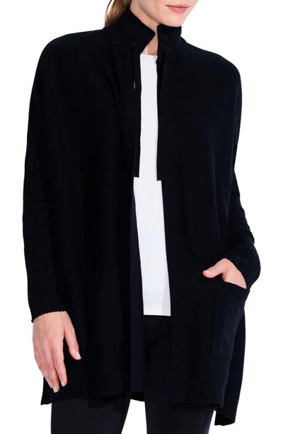 Shop Nz Active By Nic+zoe Cool Down Open Front Cardigan In Black Onyx