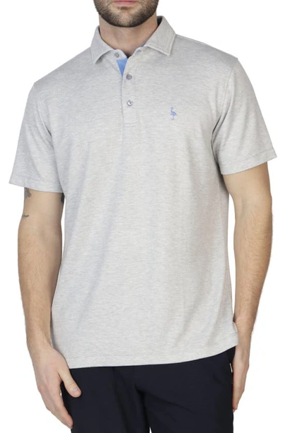 Shop Tailorbyrd Luxe Modal Blend Polo In Fossil Grey Heather