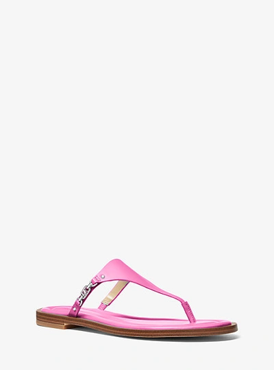 Shop Michael Kors Daniella Leather Sandal In Pink