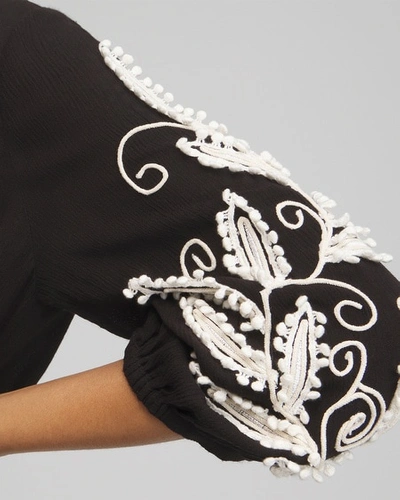 Chico's Embroidered Coverup Dress In Black Size Large |  In Black