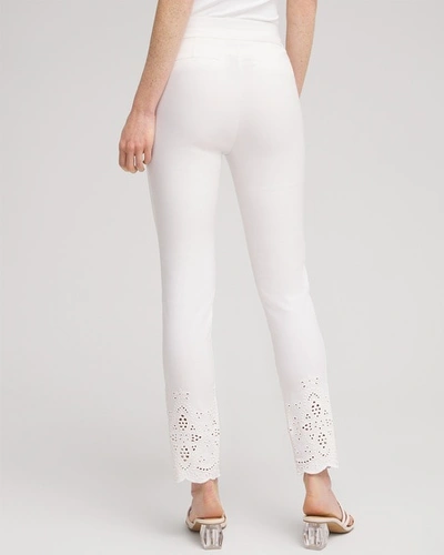 Shop Chico's Brigitte Eyelet Ankle Pants In White Size 4p/6p Petite |