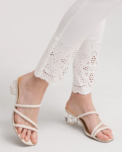 Shop Chico's Brigitte Eyelet Ankle Pants In White Size 4p/6p Petite |